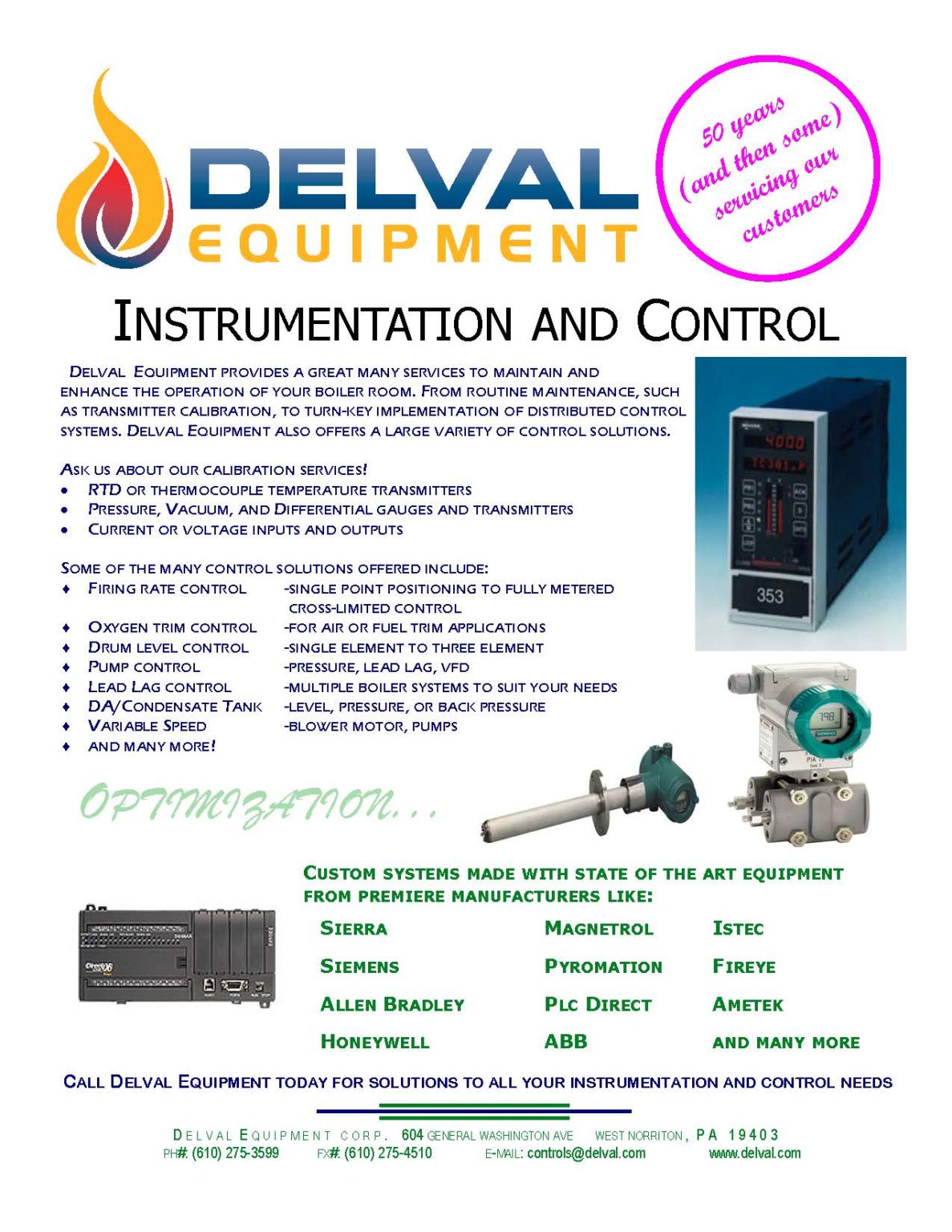 Custom Control Options • Controls & Conversions • Delval Equipment